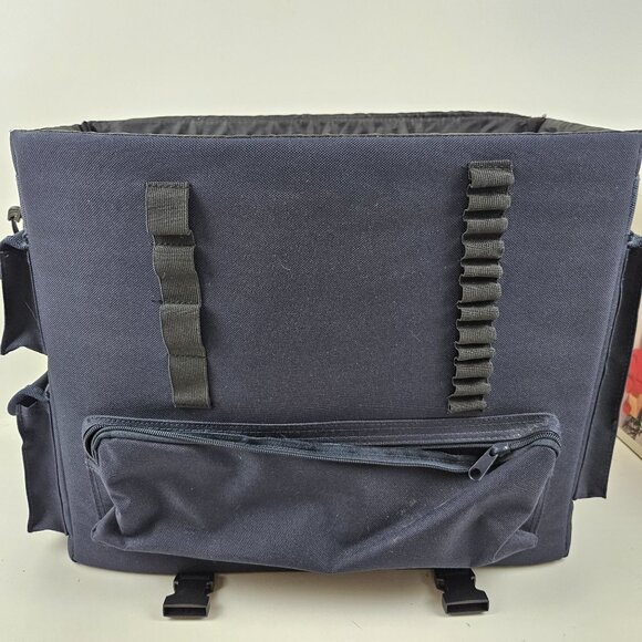 Crop In Style Bag Navy Canvas Scrapbooking Pen Holders Pockets Adjustable Strap - Picture 3 of 8